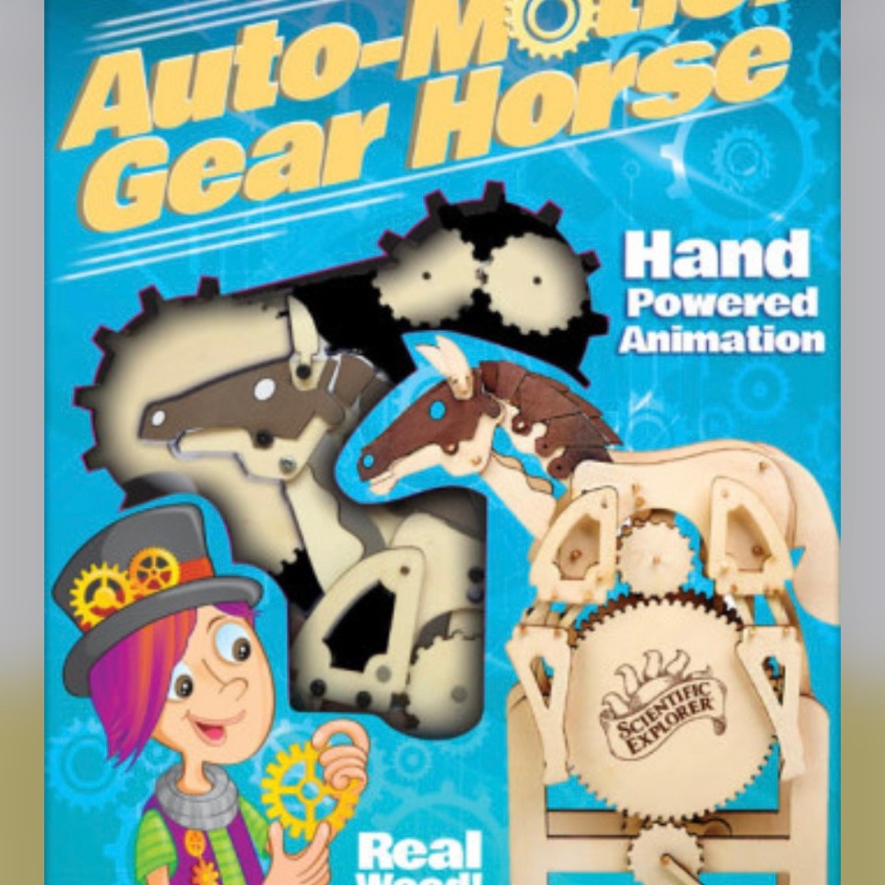 NEW Auto Motion Gear Horse Kit Kids Wood Toy Build Yourself Scientific Exploror - Picture 14 of 14